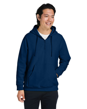 Team 365 Unisex Zone HydroSport™ Heavyweight Quarter-Zip Hooded Sweatshirt - Front