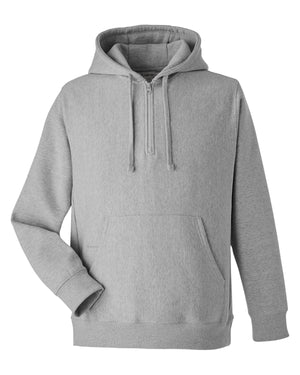 Team 365 Unisex Zone HydroSport™ Heavyweight Quarter-Zip Hooded Sweatshirt - Athletic Heather