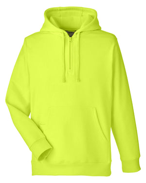 Team 365 Unisex Zone HydroSport™ Heavyweight Quarter-Zip Hooded Sweatshirt - Safety Yellow