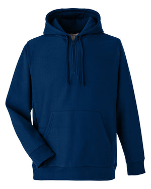 Team 365 Unisex Zone HydroSport™ Heavyweight Quarter-Zip Hooded Sweatshirt - Sport Dark Navy