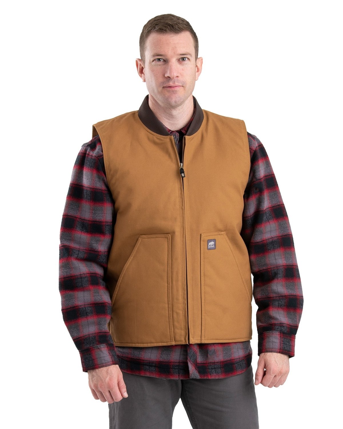 Berne Men's Workman's Duck Vest - Brown Duck