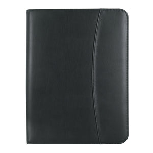 Leather Look 8 ½" x 11" Zippered Portfolio With Calculator