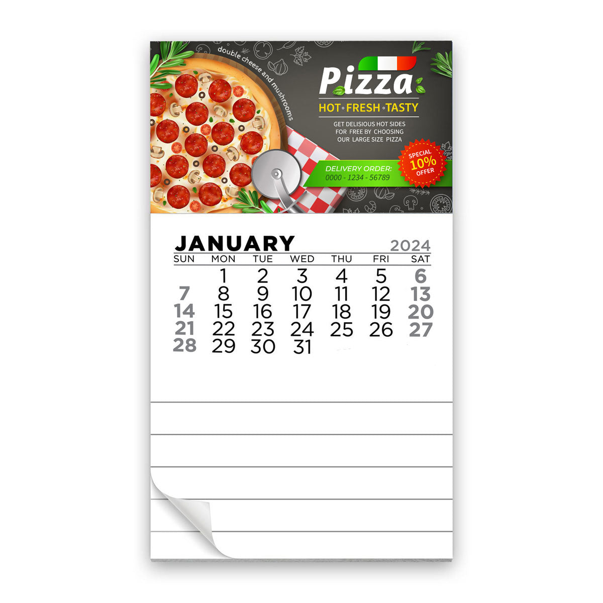 Business Card Flip Calendar Magnet - Large