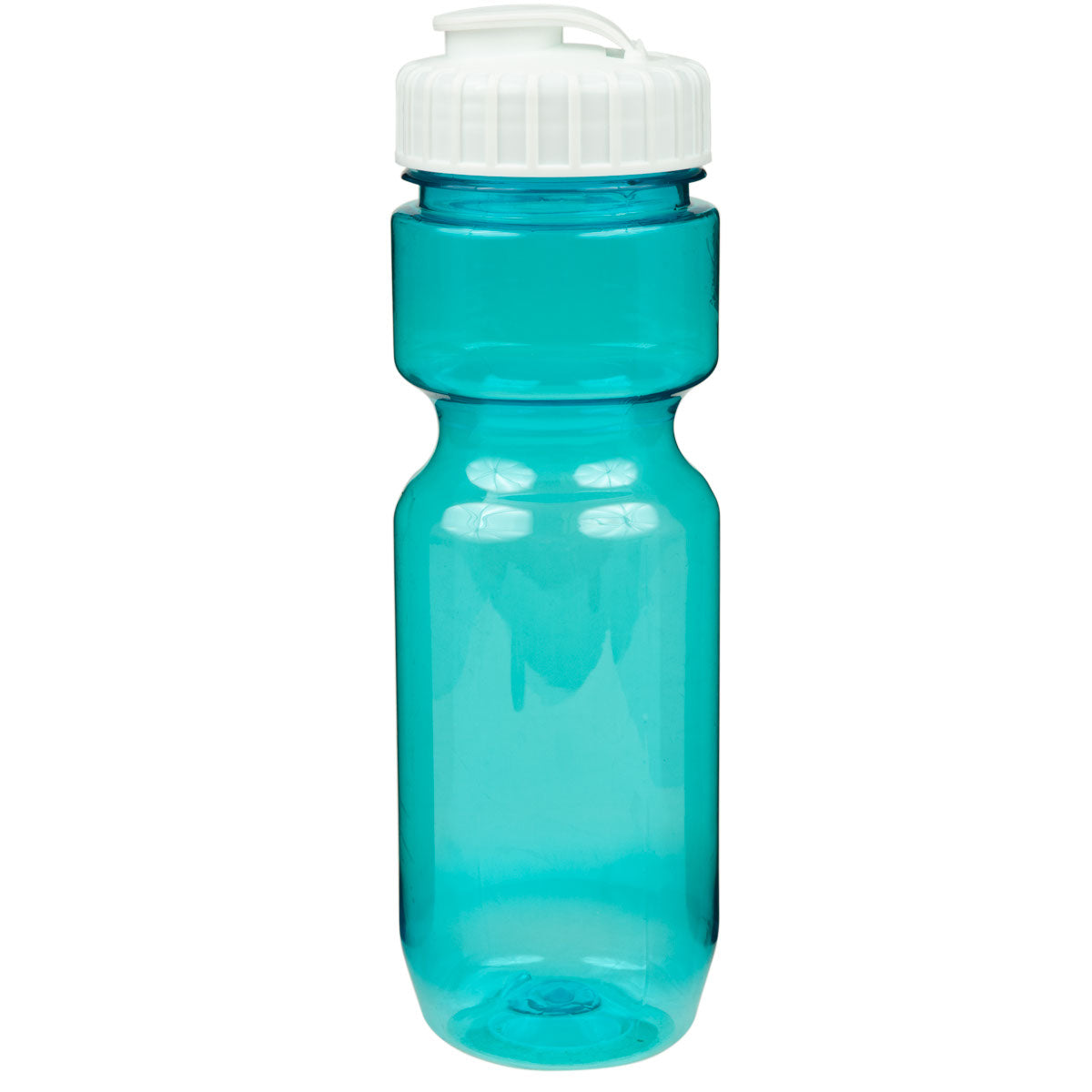 22 oz. Translucent Contour Bike Bottle - Translucent Aqua With White Lid