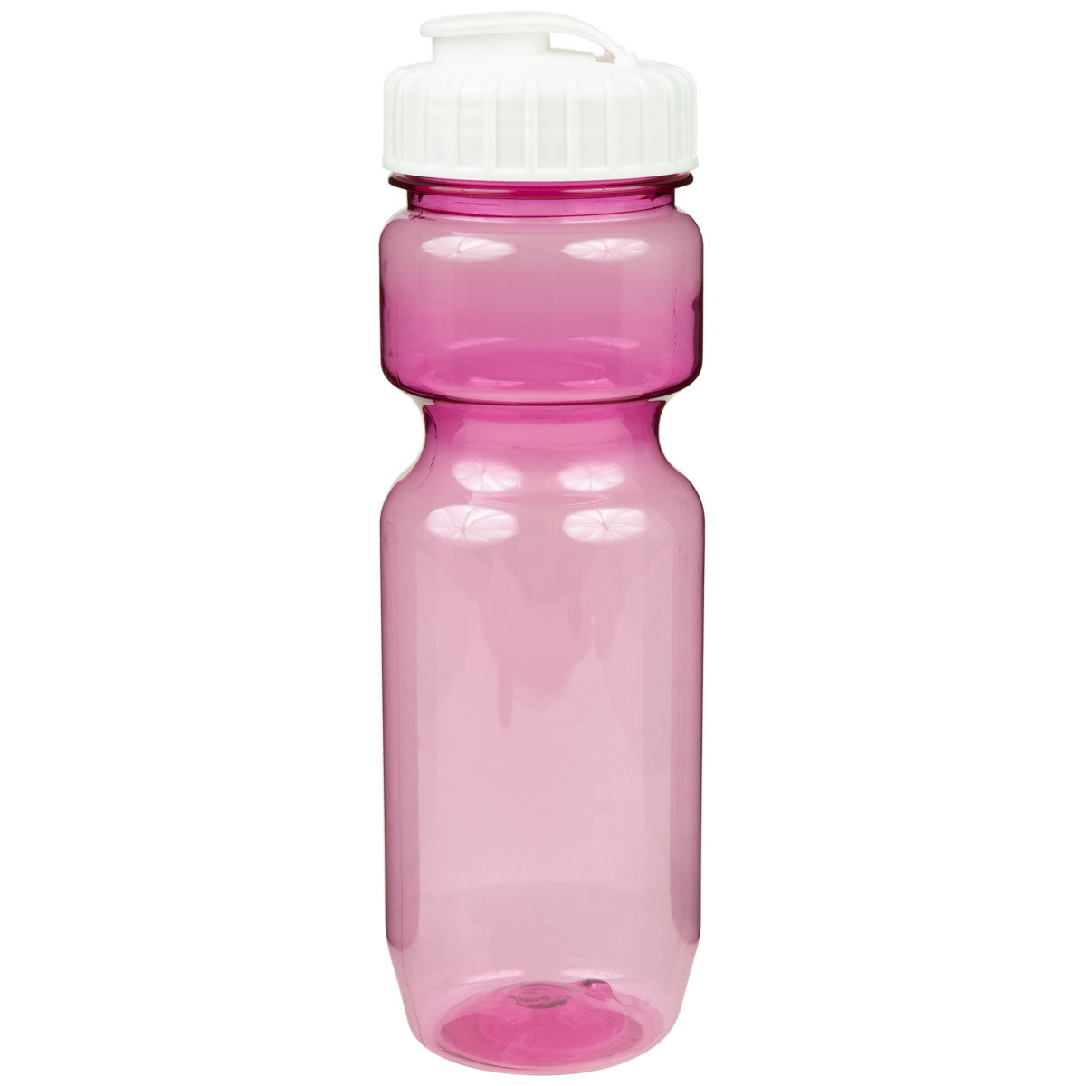 22 oz. Translucent Contour Bike Bottle - Translucent Pink With White Lid