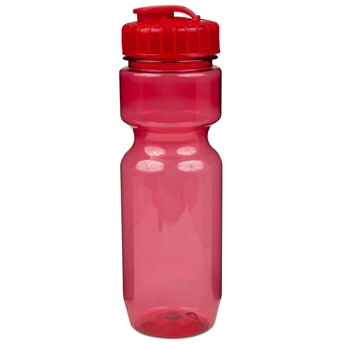 22 oz. Translucent Contour Bike Bottle - Translucent Red With Red Lid
