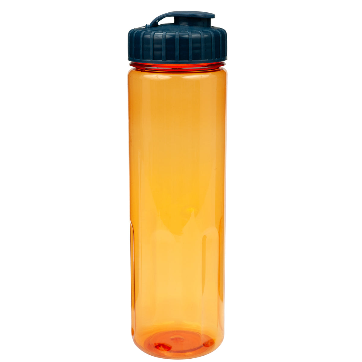 24 oz Prestige Bottle with Flip Top Lid - Translucent Orange With Navy Lid