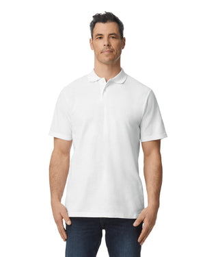 Men's Softstyle Double Pique Polo - White