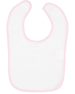 Rabbit Skins Infant Contrast Trim Terry Bib - Pink