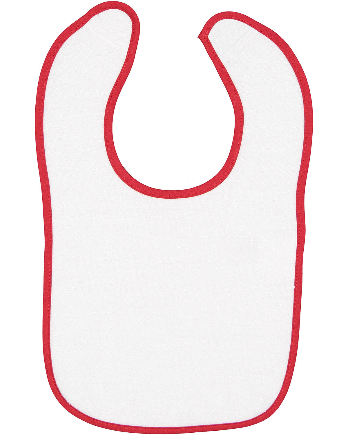 Rabbit Skins Infant Contrast Trim Terry Bib - White/Red