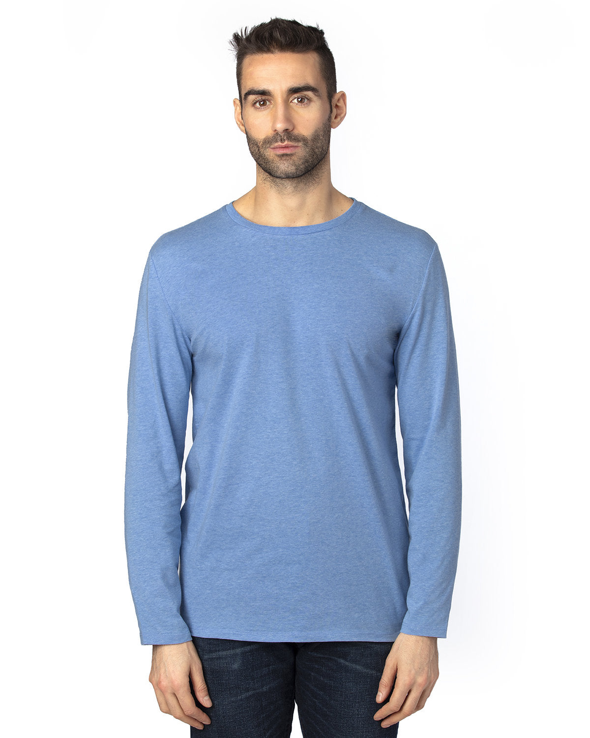 Threadfast Unisex Ultimate CVC Long-Sleeve T-Shirt - Royal Heather