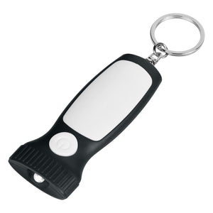 Slim LED Light Key Chain - Black With White