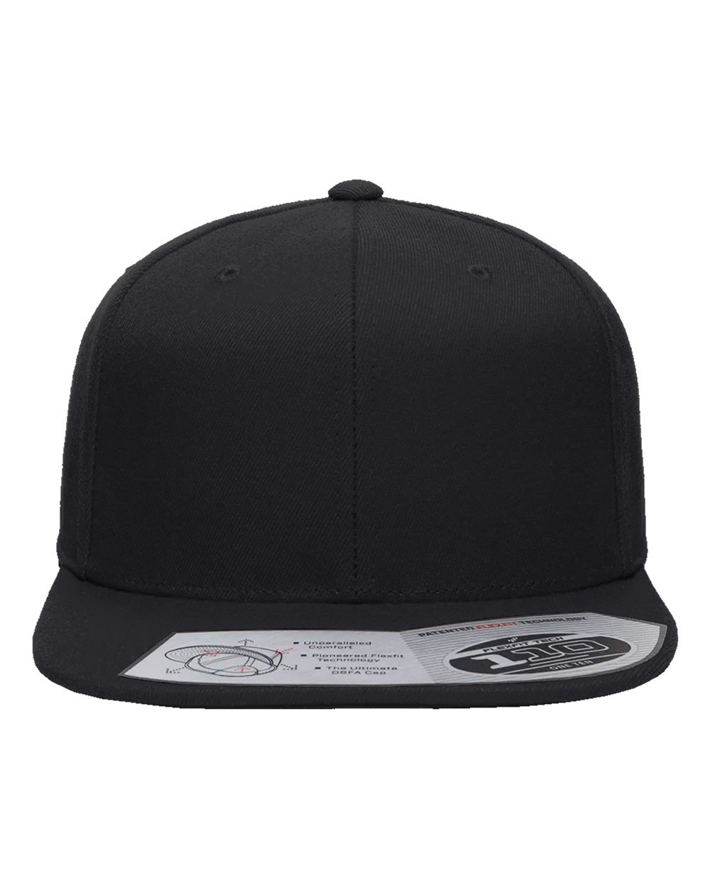 Flexfit Adult Wool Blend Snapback Cap - Black