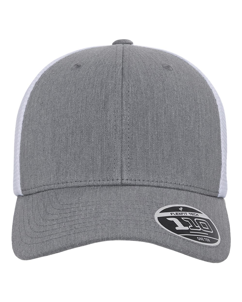 Flexfit Adult 110® Mesh Cap - Heather Grey/ White
