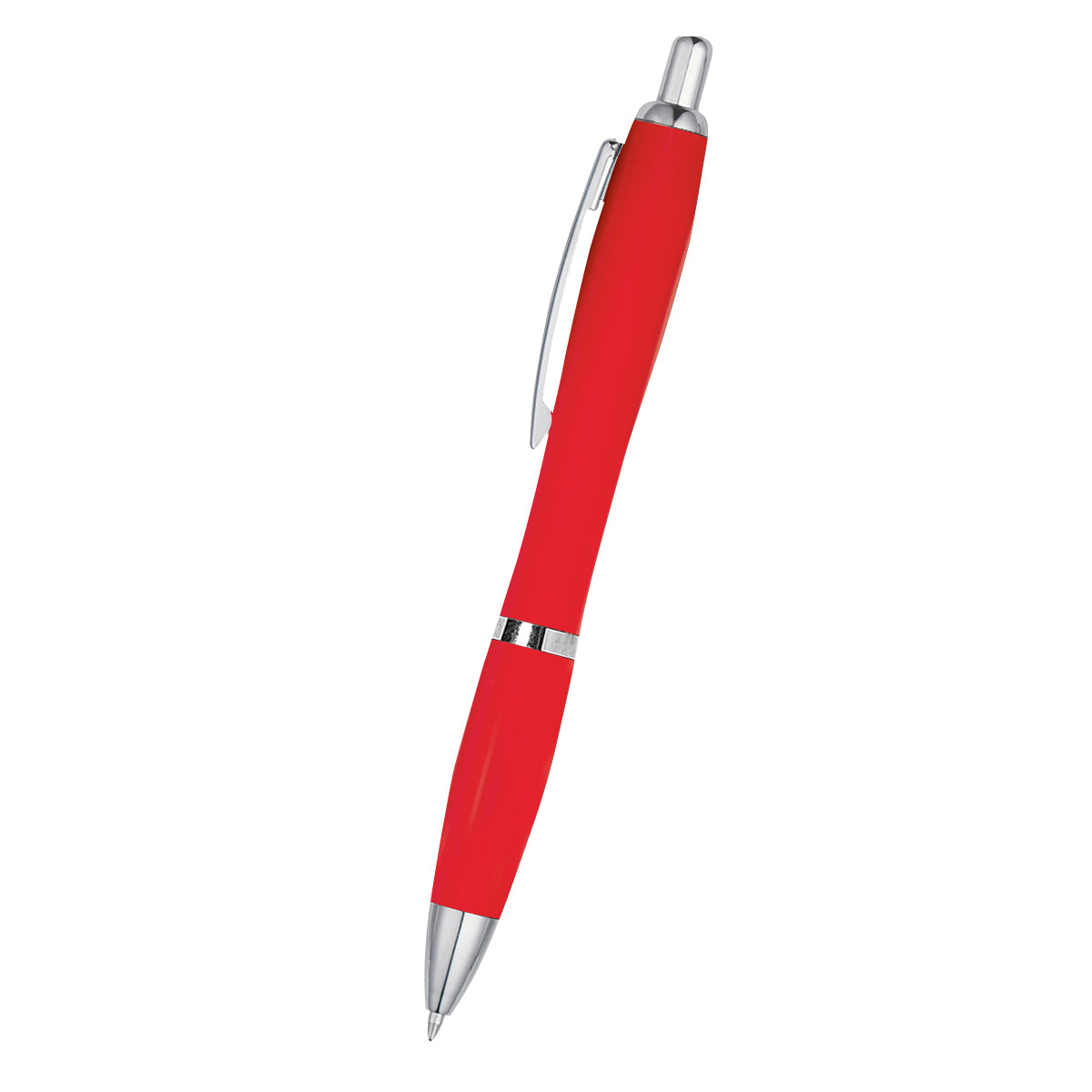 Satin Pen With Antimicrobial Additive - Red With Red