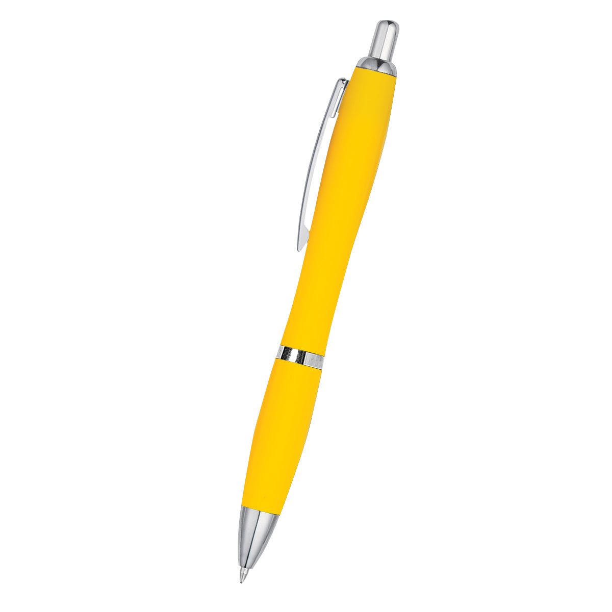 Satin Pen With Antimicrobial Additive - Yellow With Yellow
