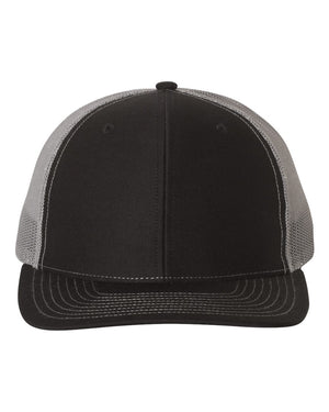 Richardson 112 Adjustable Snapback Trucker Cap - Black/ Charcoal