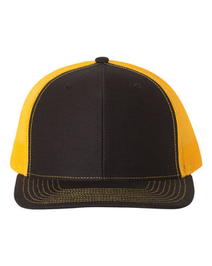 Richardson 112 Adjustable Snapback Trucker Cap - Black/ Gold