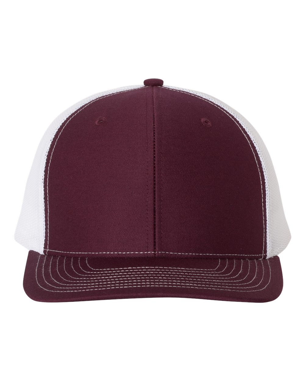 Richardson 112 Adjustable Snapback Trucker Cap - Maroon/ White