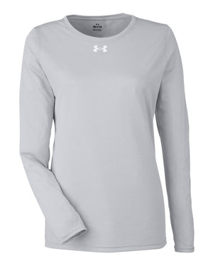 Under Armour Ladies' Team Tech Long-Sleeve T-Shirt - Mod Grey Light Heather/ White