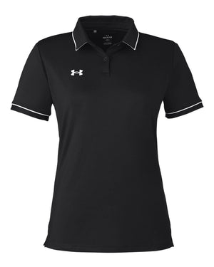 Under Armour Ladies' Tipped Teams Performance Polo - Black/ White