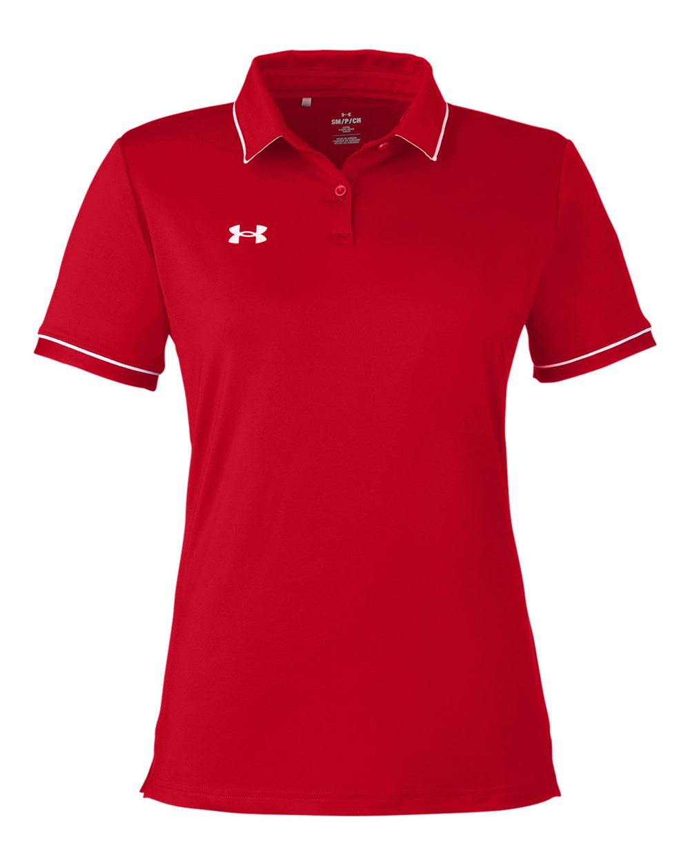 Under Armour Ladies' Tipped Teams Performance Polo - Red/ White