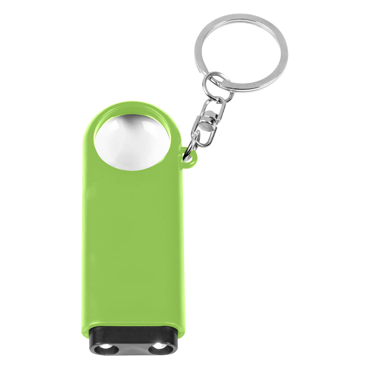 Magnifier And LED Light Key Chain - Lime