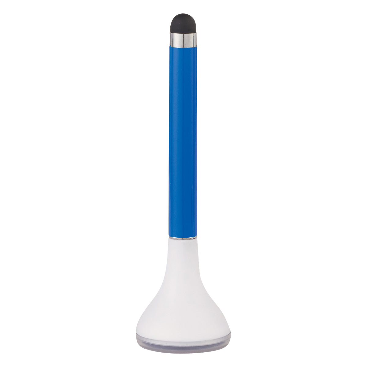 Stylus Pen Stand With Screen Cleaner - White With Blue