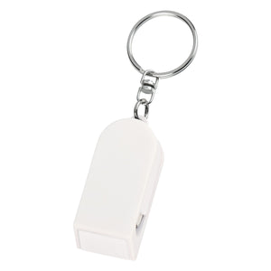 Phone Stand And Screen Cleaner Combo Key Chain - White