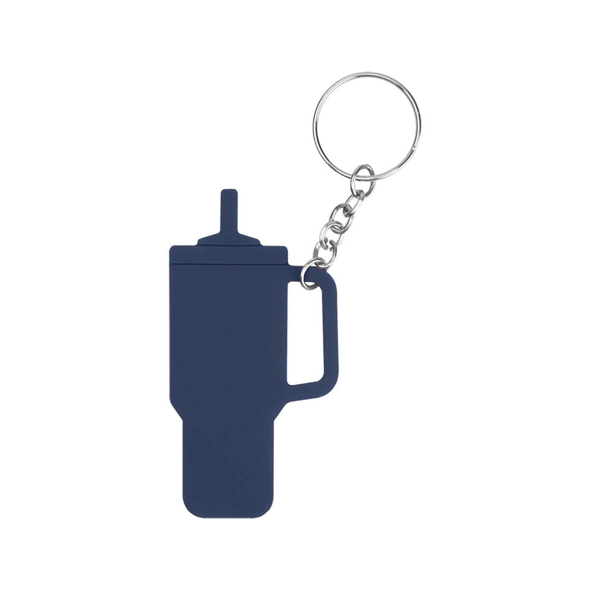 Intrepid Tumbler Shaped Silicone Key Ring - Navy Blue