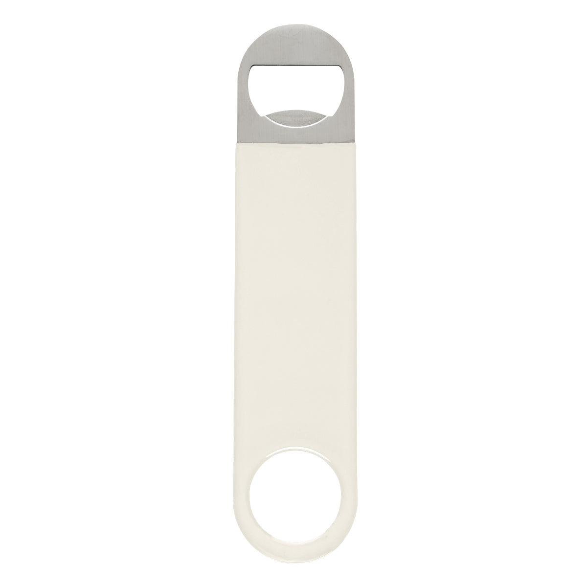 Large Vinyl Coated Stainless Steel Bottle Opener - White