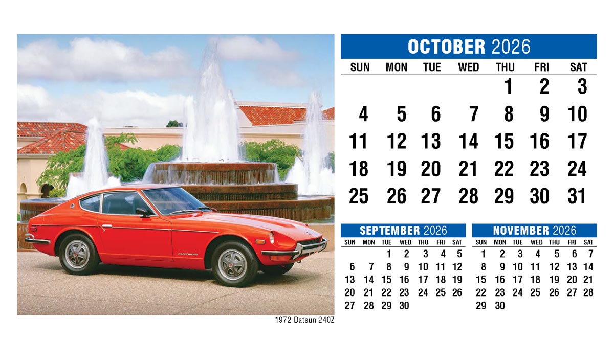 Classic Cars 2026 Promotional Desk Calendar