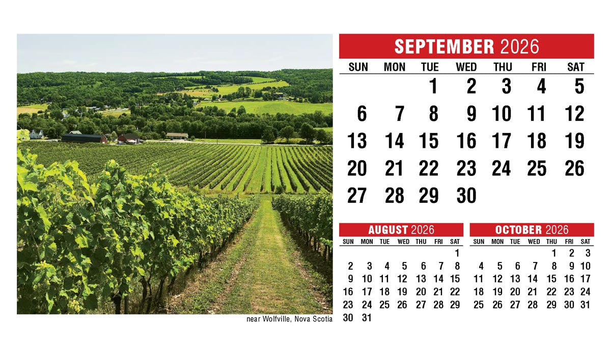 Scenes of Canada 2026 Promotional Desk Calendar