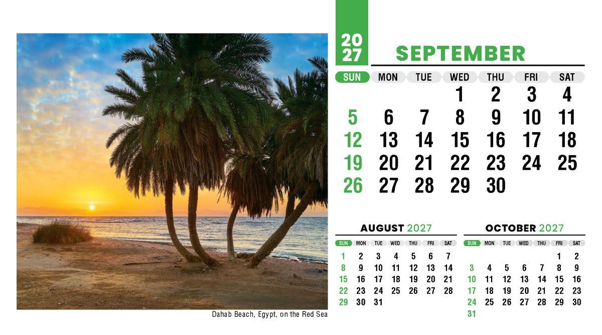 Sun, Sand & Surf 2027 Promotional Desk Calendar