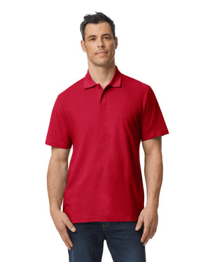 Men's Softstyle Double Pique Polo - Cherry Red