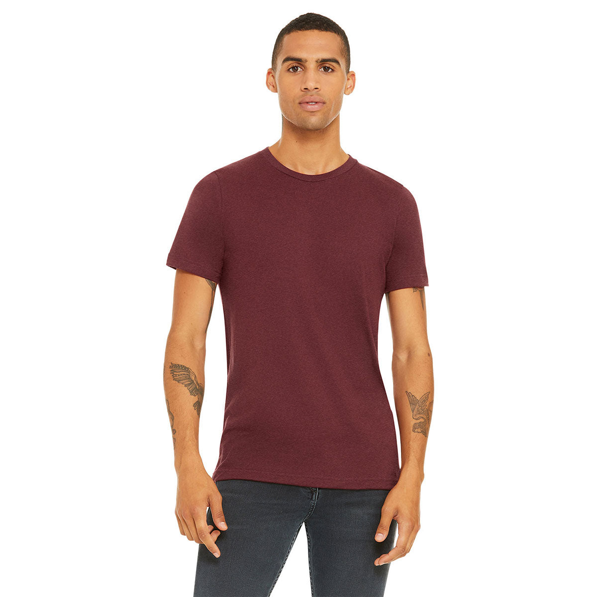 BELLA + CANVAS CVC Jersey Tee - Heather Cardinal