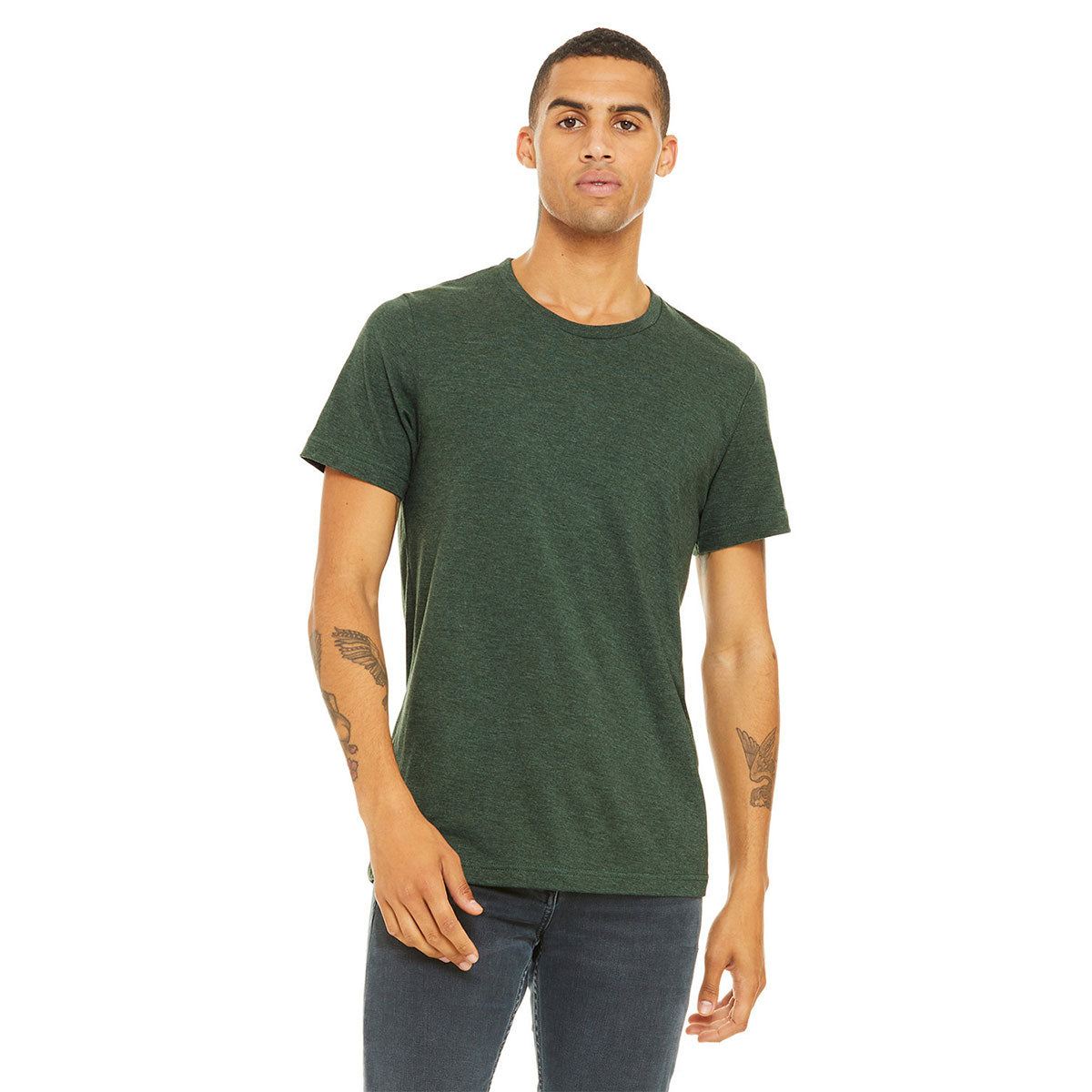 BELLA + CANVAS CVC Jersey Tee - Heather Forest