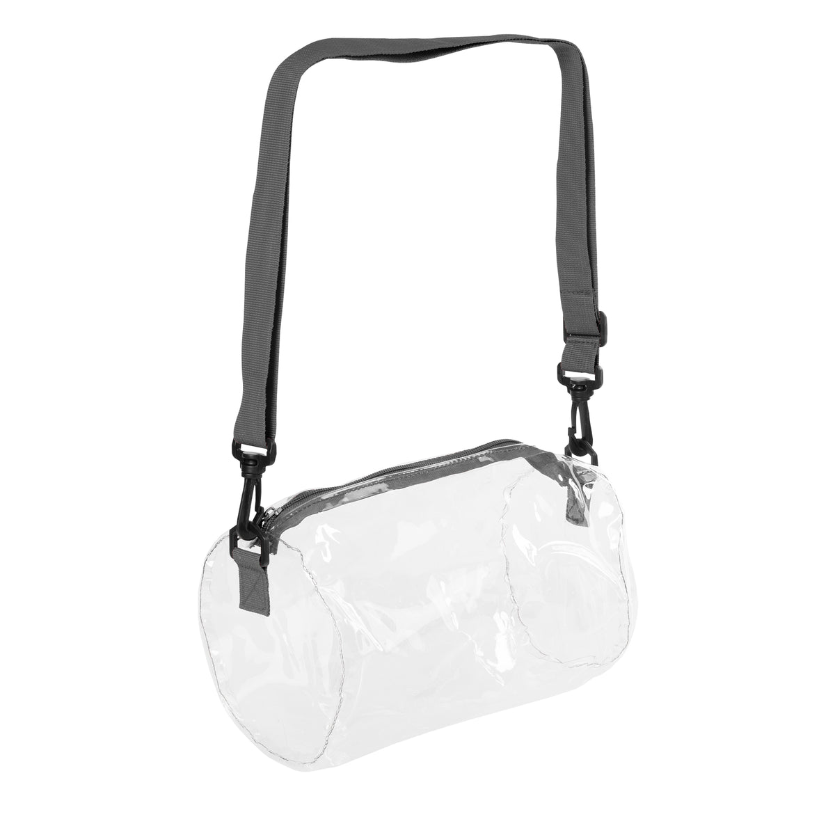 Seymour Clear Barrel Bag - Clear With Gray
