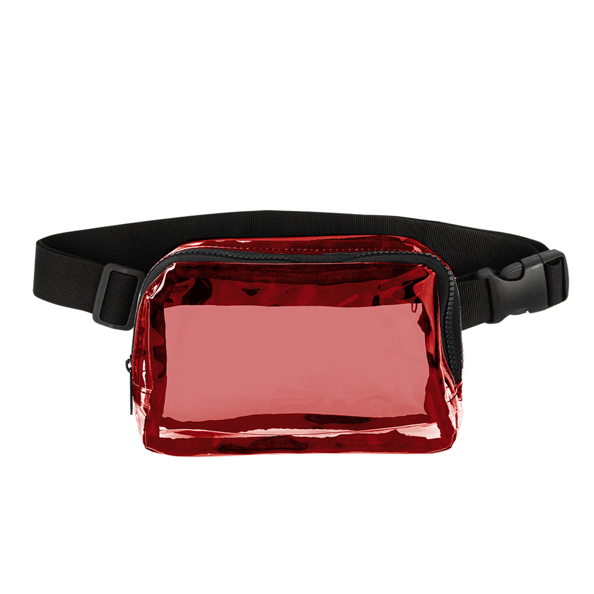 RPET Anywhere Clear Belt Bag - Clear With Red
