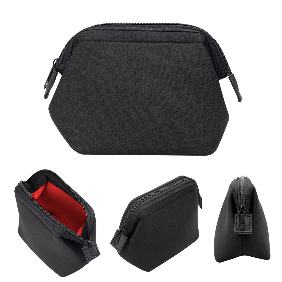 Atlantica Color Pop Pouch - Black With Red