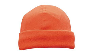 Luminescent Micro Fleece Roll-Up Beanie - Orange