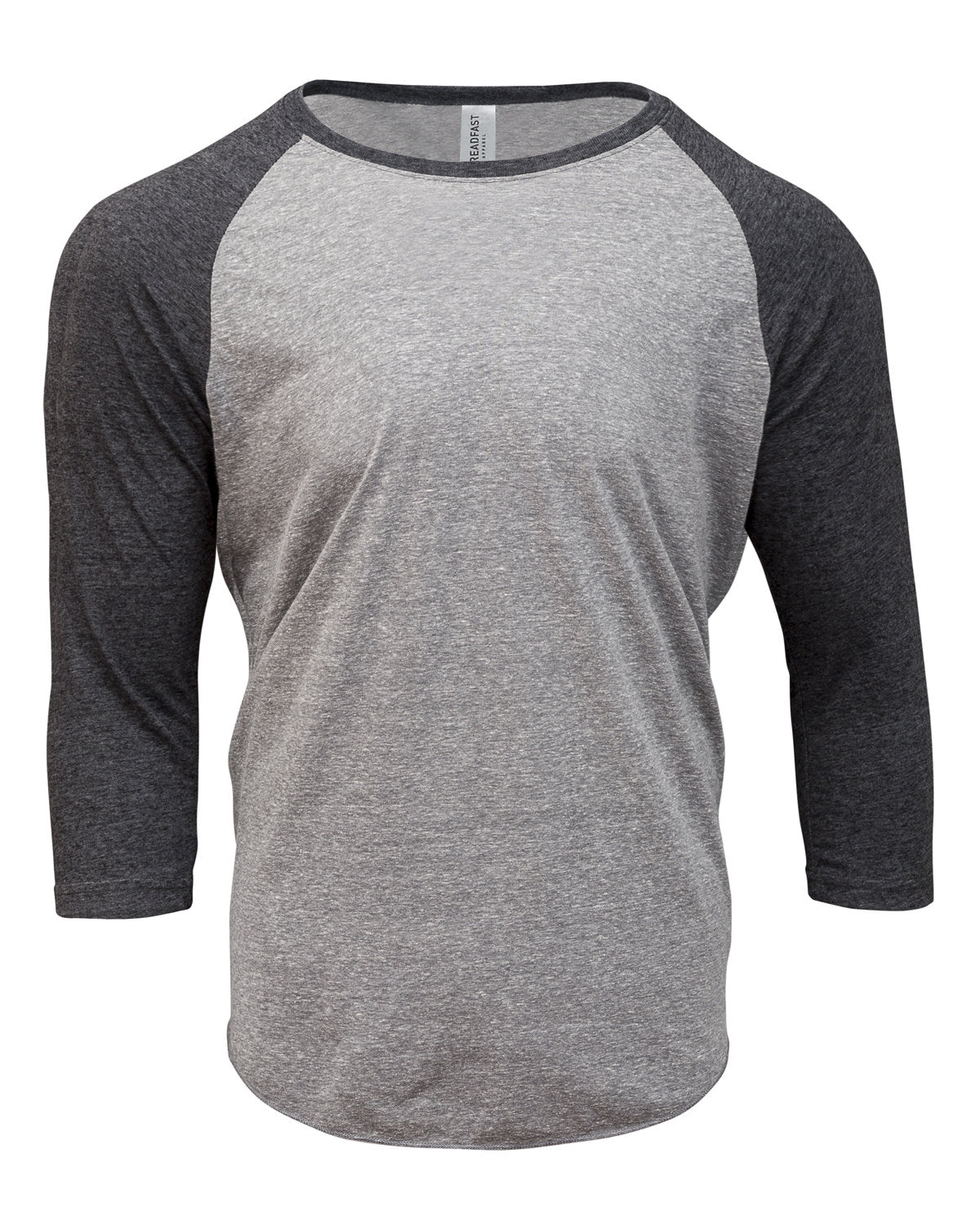 Threadfast Unisex Triblend Three-Quarter Sleeve Raglan - Grey/black Trib
