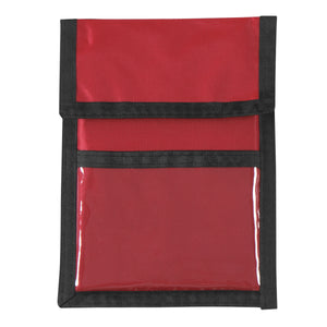 Nylon Neck Wallet Badge Holder - Recycled Red