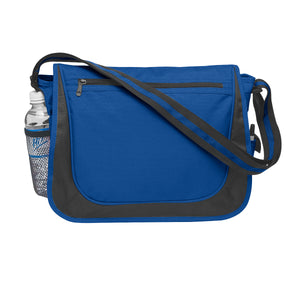 Messenger Bag With Matching Striped Handle - Royal Blue