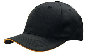 6 Panel Cap Breathable P-Twill with Sandwich - Custom Embroidered -