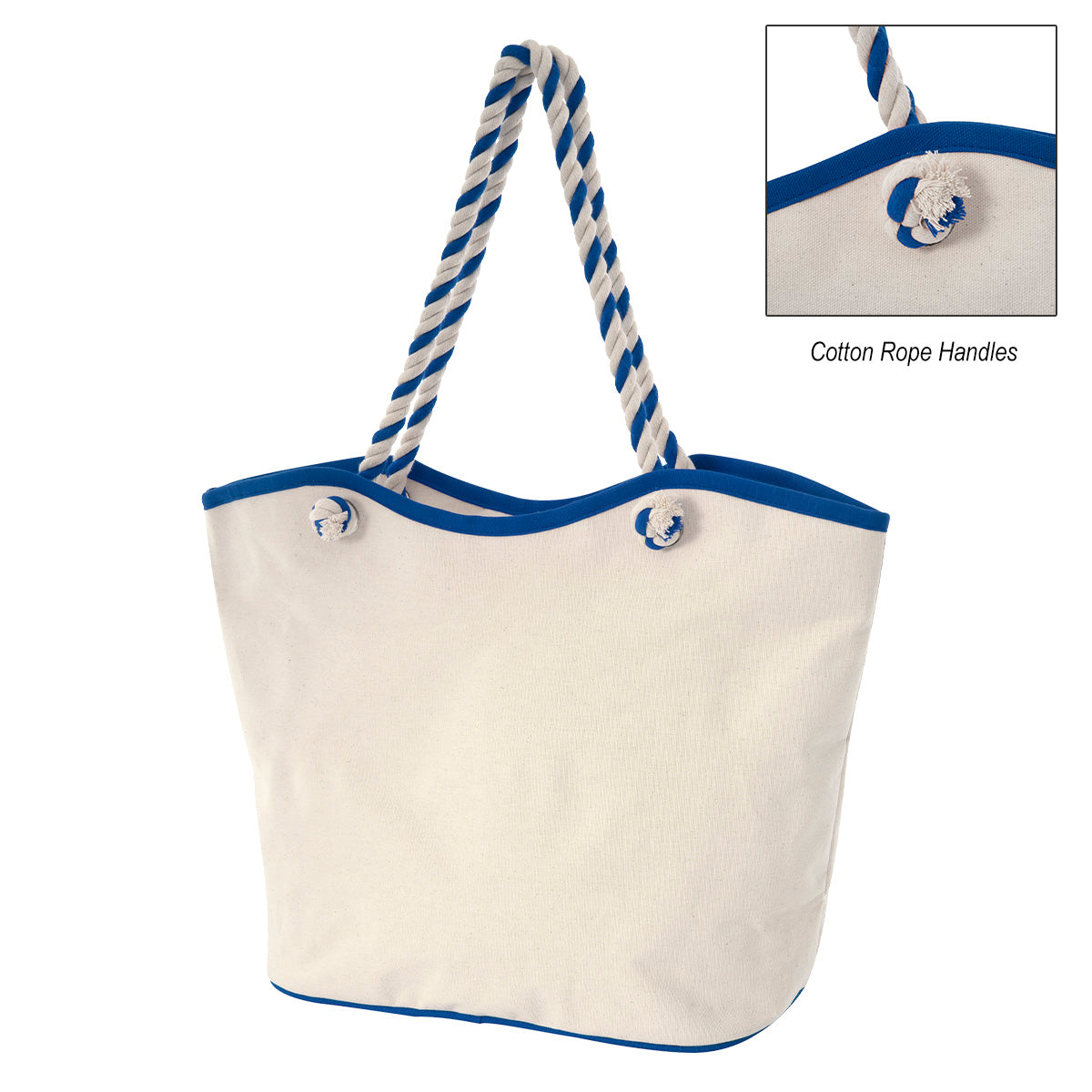 MAUI 8 OZ. LAMINATED COTTON TOTE BAG - Natural Blue