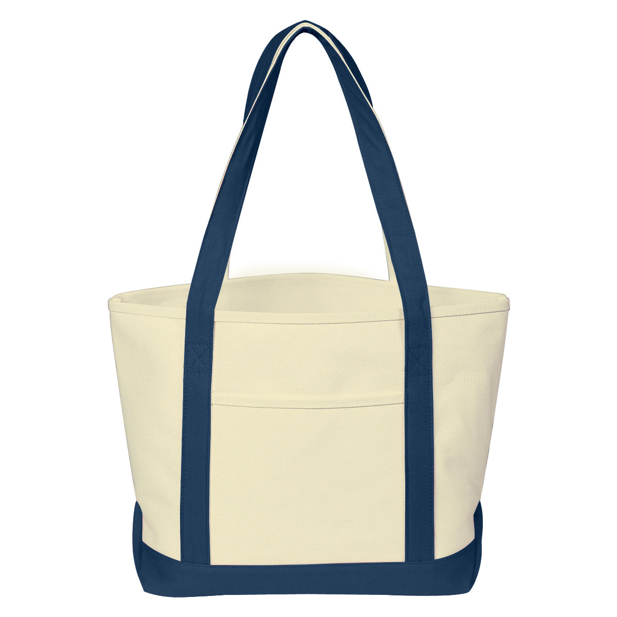 Medium Starboard Cotton Canvas Tote Bag - Natural With Navy