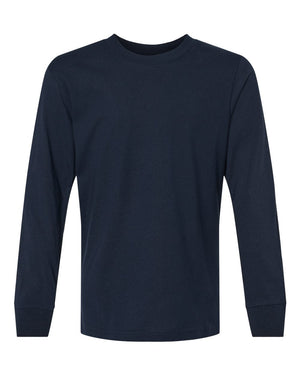 Next Level Youth Cotton Long Sleeve T-Shirt - Midnight Navy
