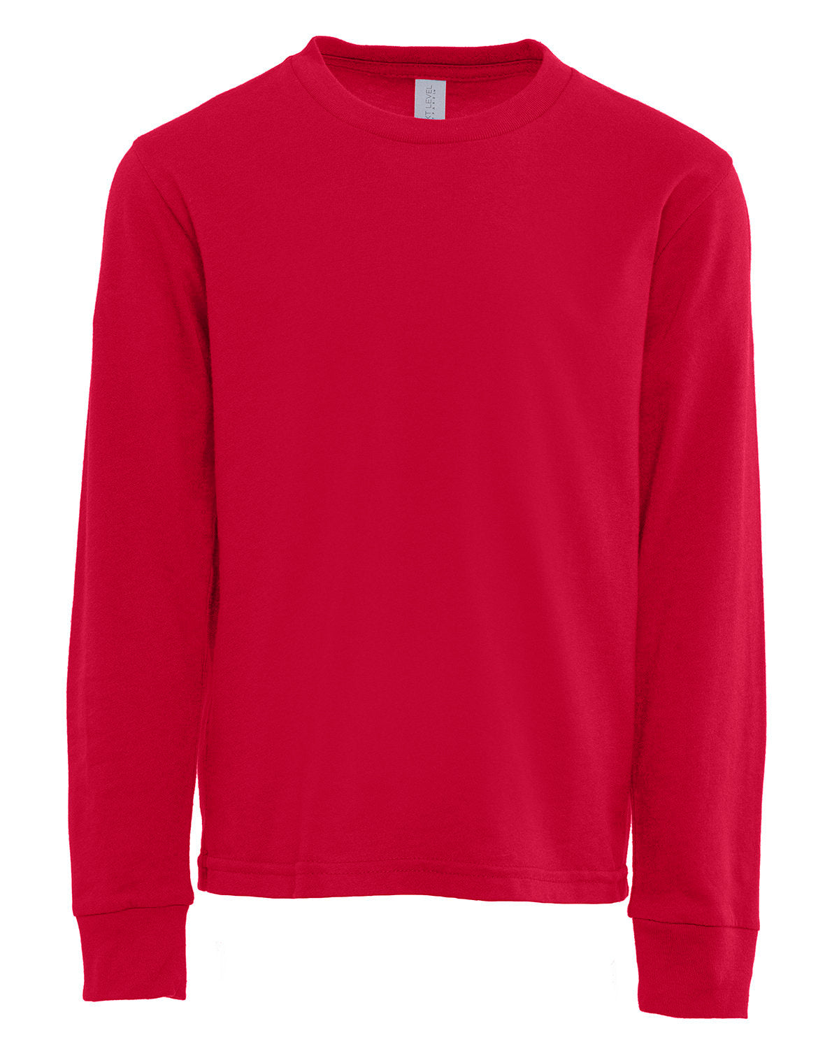 Next Level Apparel Youth Cotton Long Sleeve T-Shirt - Red
