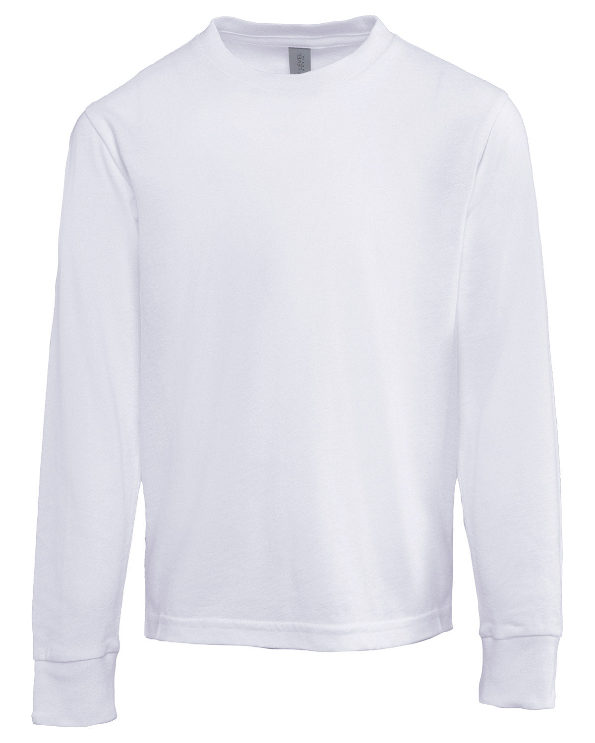 Next Level Apparel Youth Cotton Long Sleeve T-Shirt - White